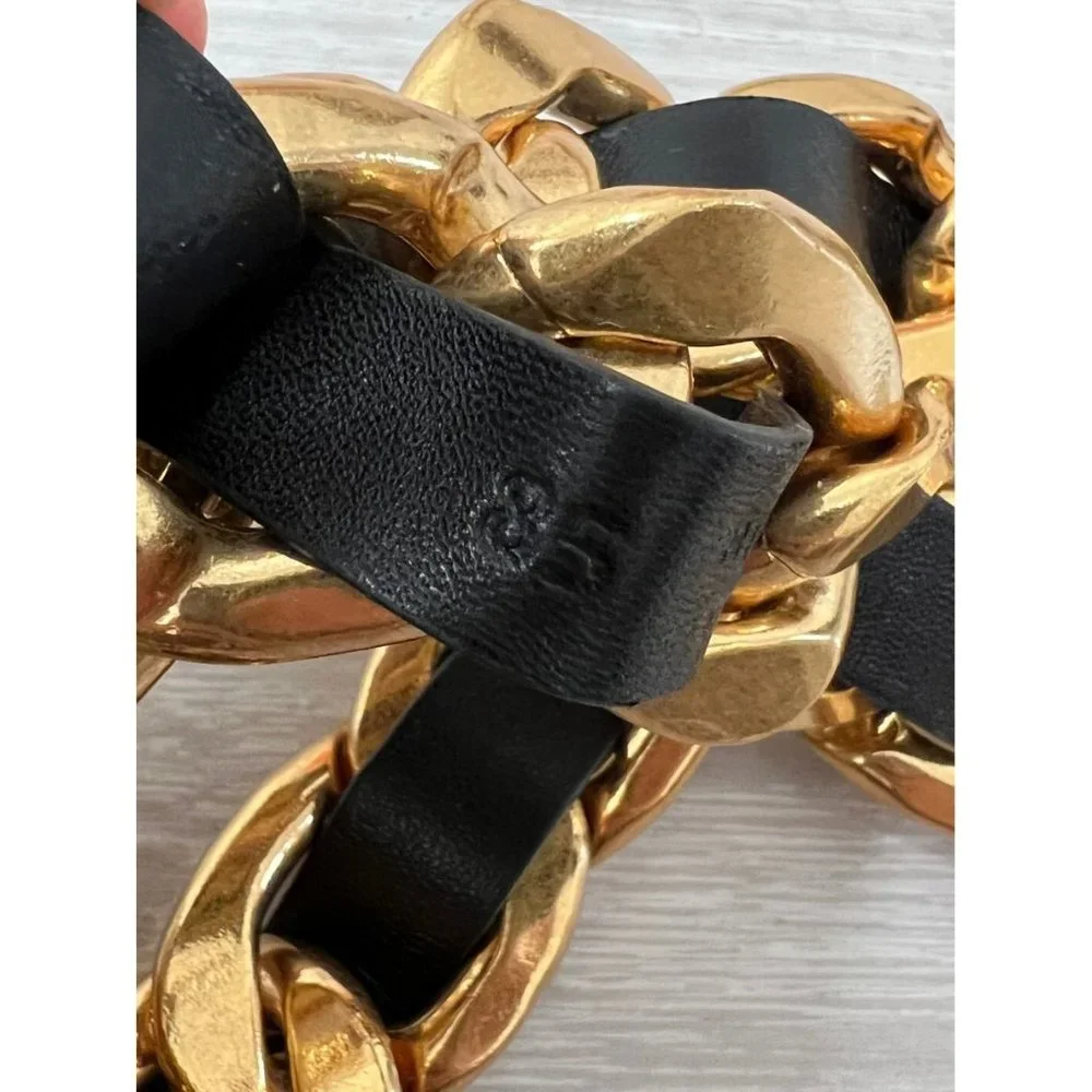 BALMAIN  B-Pilot Leather and  Chain Belt